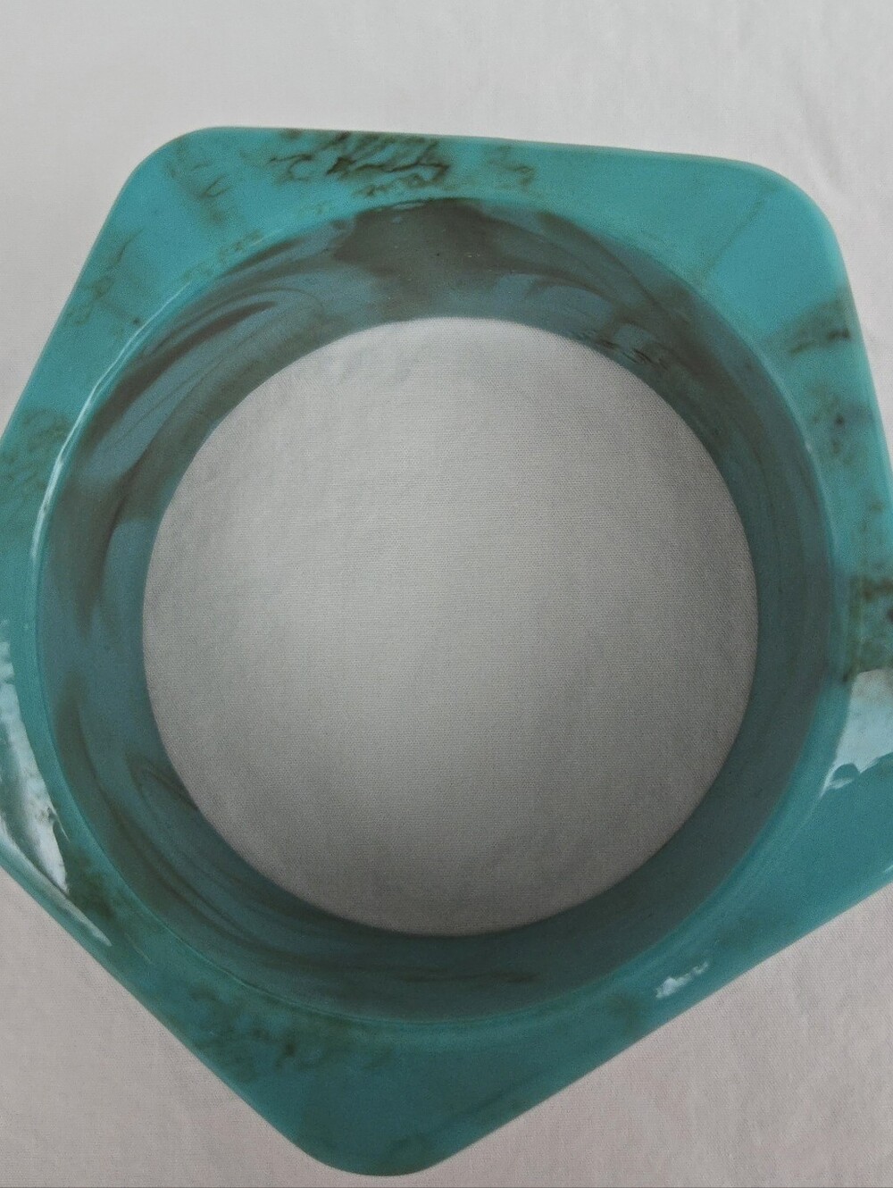 Turquoise Resin Geometric Cuff Bracelet - Women Jewelry Bracelets - Picture 2 of 9